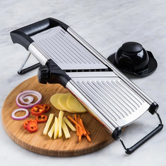 Mandoline japonaise presentation plateau bois inoxocut