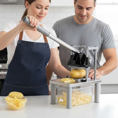 Coupe frite avec deux lames interchangeables