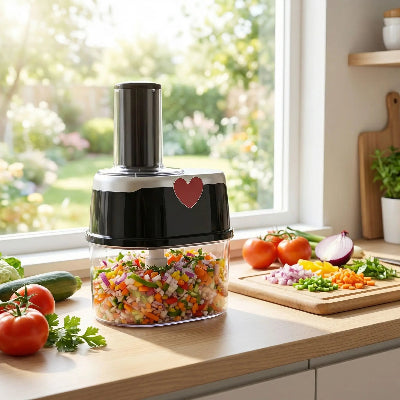 Coupe légumes électrique plugnchop dans cuisine