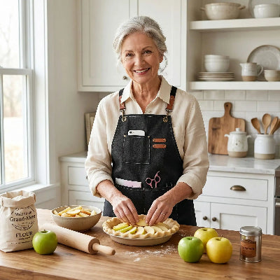 Mamie-prepare-tarte-aux-pommes-avec-tablier-de-cuisine