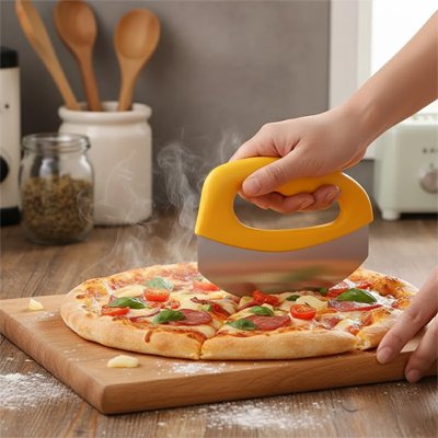Couteau à pizza avec poignée antidérapante pour plus de sécurité