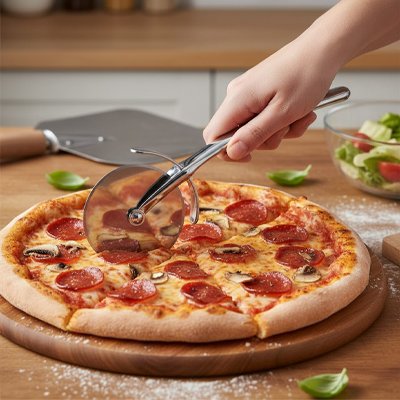 Couteau à pizza peut couper toute pâte plate