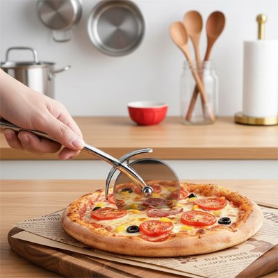 Couteau à pizza pour coupes rapides et efficace