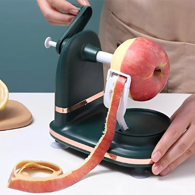 éplucheur à pommes vert foncé tient solidement en place