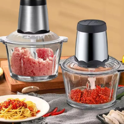 Hachoir electrique avec bol en verre de 2 litres