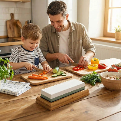 pierre a aiguser doublepro papa fiston dans coupent legumes