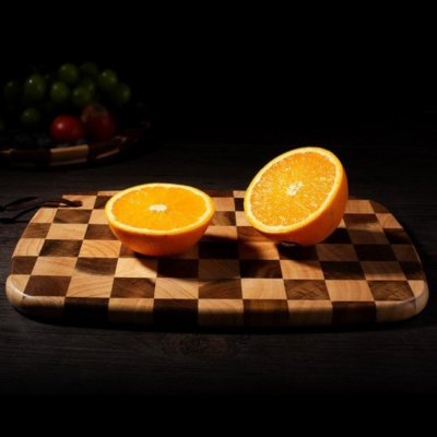 planche a decouper en bois checkboard format grand