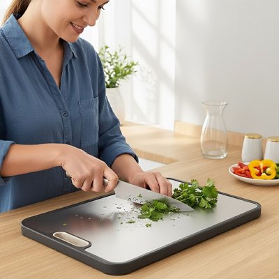 Planche a decouper inoxychef facile à nettoyer