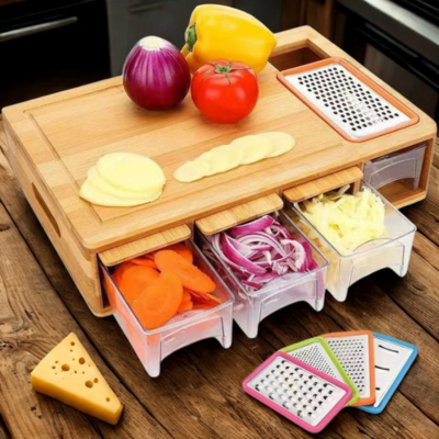 planche à découper pullnserve table de cuisine en bois